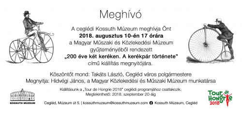 200 éve két keréken - Kiállítás a Kossuth Múzeumban