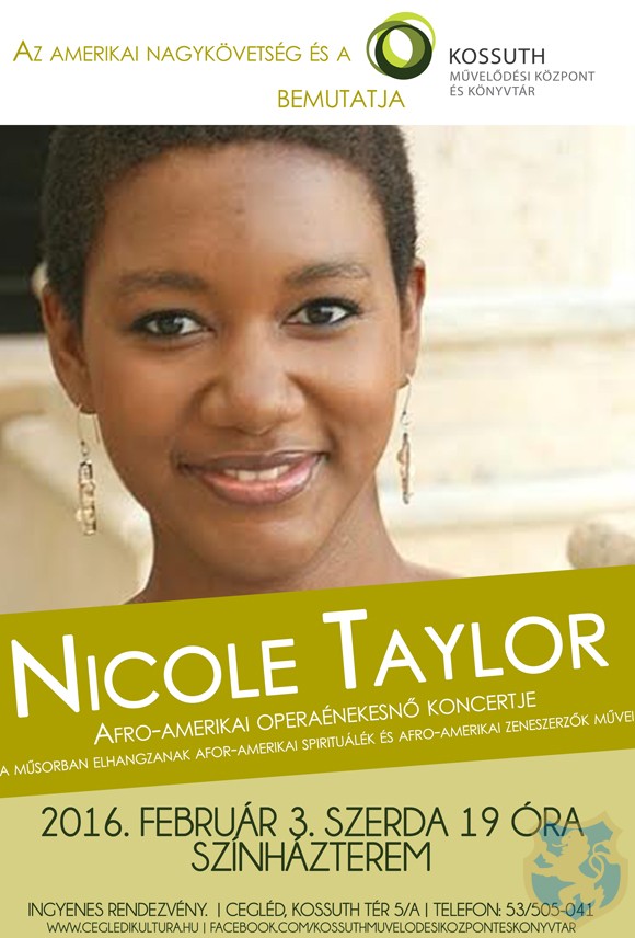 NICOLE TAYLOR afro-amerikai operaénekesnő koncertje