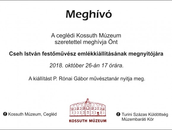 Cseh István emlékkiállítása a Kossuth Múzeumban