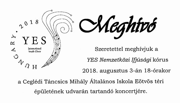 A YES Nemzetközi Ifjúsági kórus koncertje 2018.08.03.