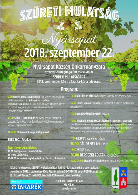 Szüreti Mulatság Nyársapáton 2018.09.22.