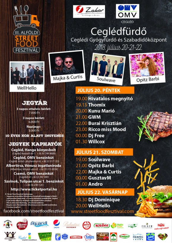 III. ALFÖLDI STREETFOOD FESZTIVÁL 2018.07.20-21-22.