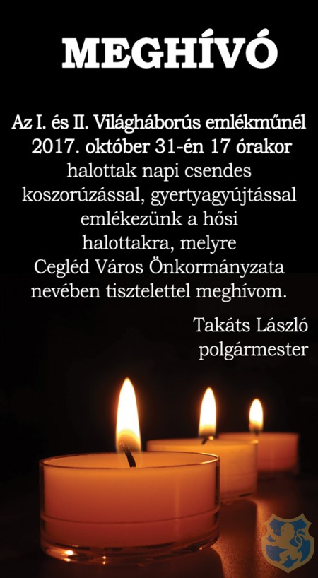 Halottak napi csendes megemlékezés 2017.10.31.