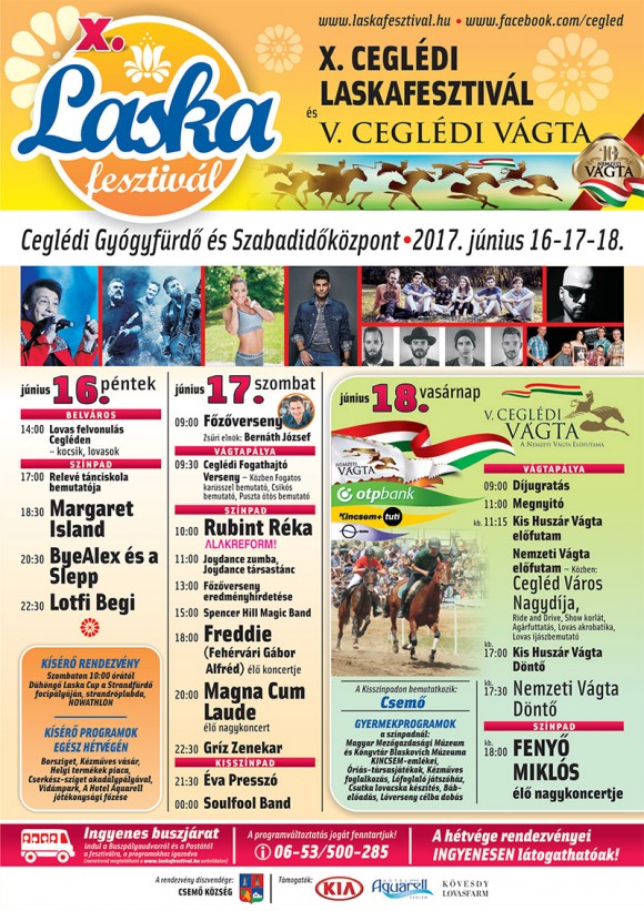 X. LASKAFESZTIVÁL és V. CEGLÉDI VÁGTA 2016. június 17-18-19.