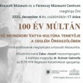100 év múltán - A középső bronzkori Vatya-kultúra temetője a ceglédi Öregszőlőben