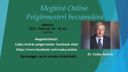 Meghívó Online Polgármesteri beszámolóra