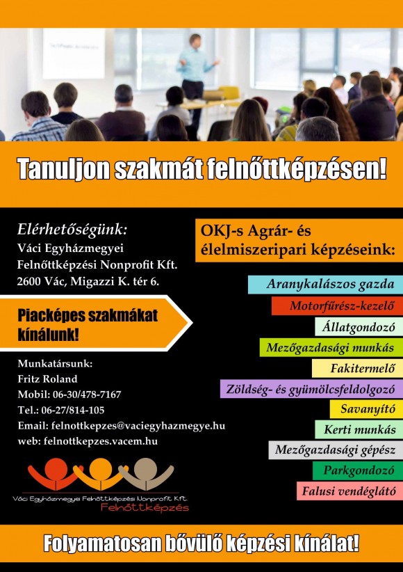 Váci Egyházmegyei Felnőttképzési Nonprofit Kft. OKJ-s képzései
