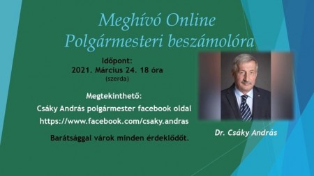Meghívó online polgármesteri beszámolóra