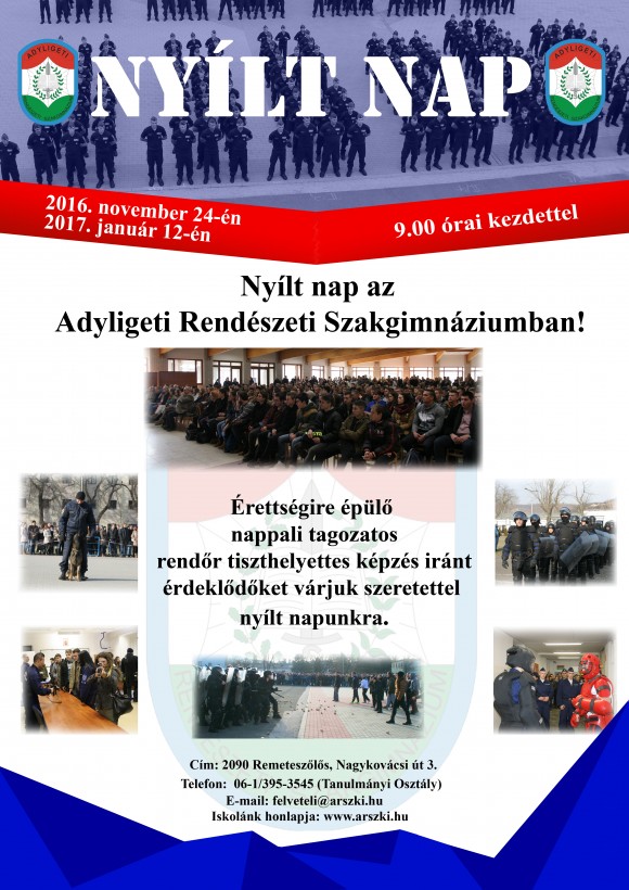 Nyílt nap az Adyligeti Rendészeti Szakgimnáziumban