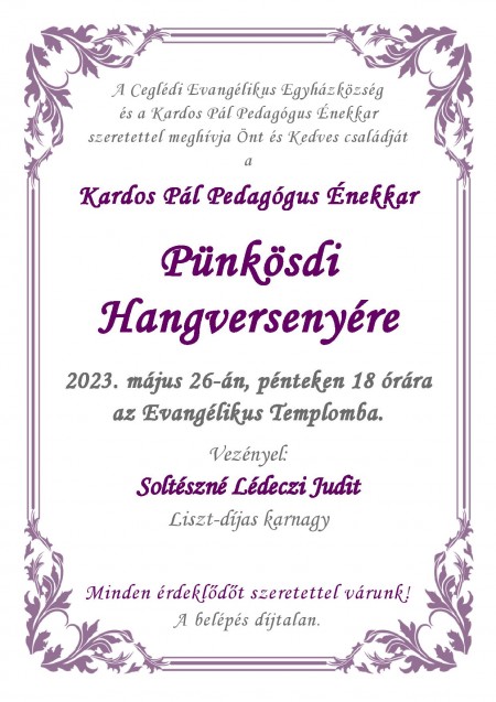 Kardos Pál Pedagógus Énekkar pünkösdi hangverseny