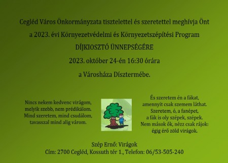 Környezetszépítési program díjkiosztó ünnepség