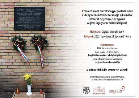 Koszorúzás az egykori fogolytábor emléktáblájánál