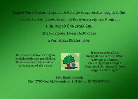 Környezetvédelmi és Környezetszépítési Program Díjkiosztó Ünnepség