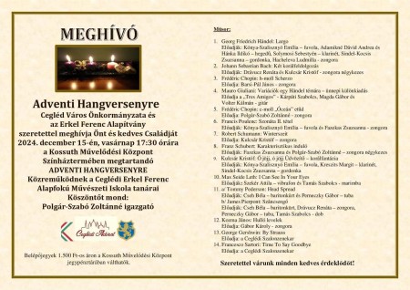 Meghívó adventi hangversenyre