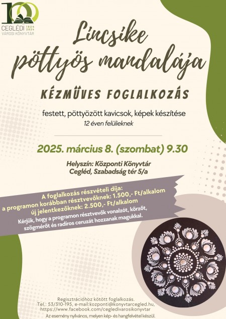 Lincsike pöttyös mandalája