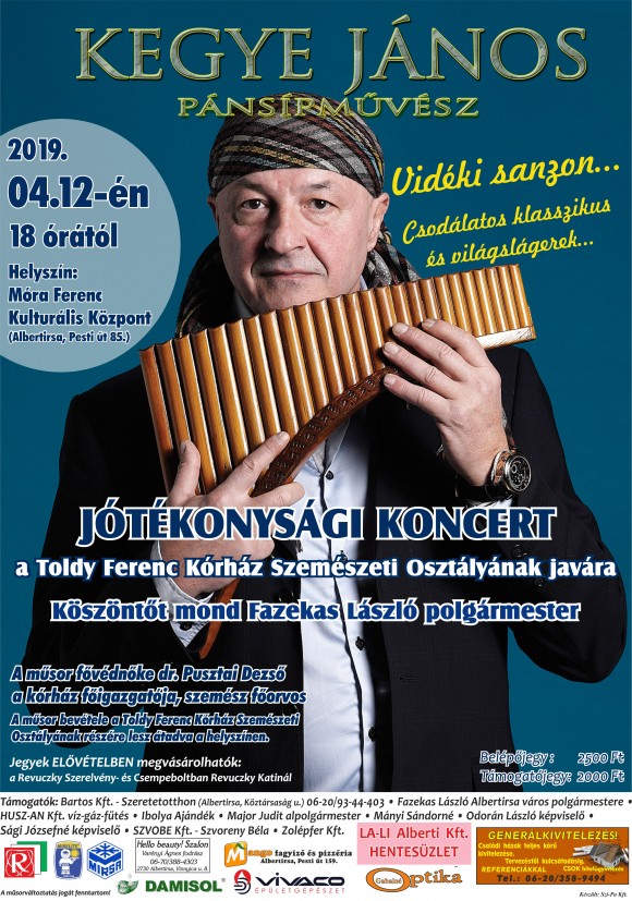 JÓTÉKONYSÁGI KONCERT A TOLDY FERENC KÓRHÁZ SZEMÉSZETI OSZTÁLYÁNAK JAVÁRA