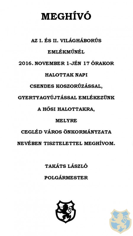 Halottak Napi megemlékezés