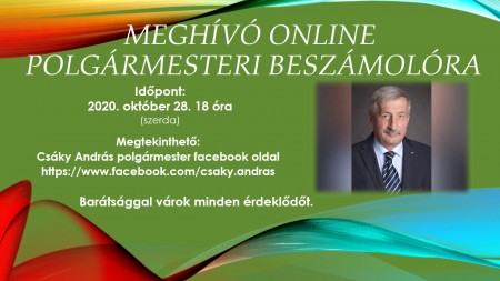 Meghívó online polgármesteri beszámolóra